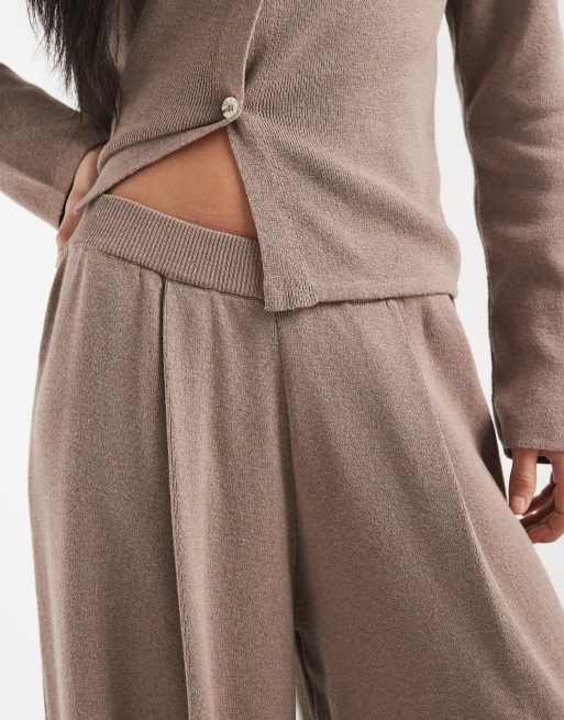 ASOS DESIGN - Mokkabrune strikkede bukser - Del af sæt, 4 af 5