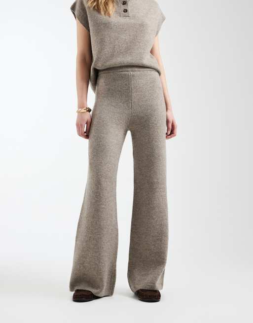 ASOS DESIGN - Mokkafarvede bukser med vide ben - Del af sæt, 2 af 5