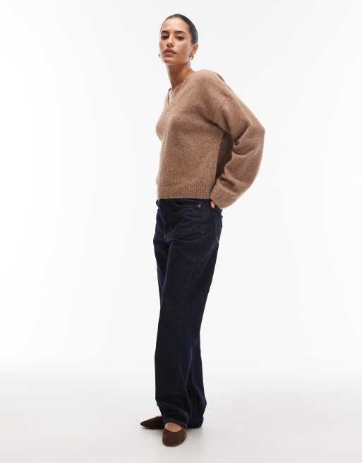 ASOS DESIGN - Mokkafarvet striktrøje i uld med vide ærmer, 2 af 4