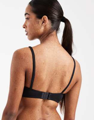 Asos Design Molded Multiway Strapless Bra With Charm Detail And Embossed Straps In Black