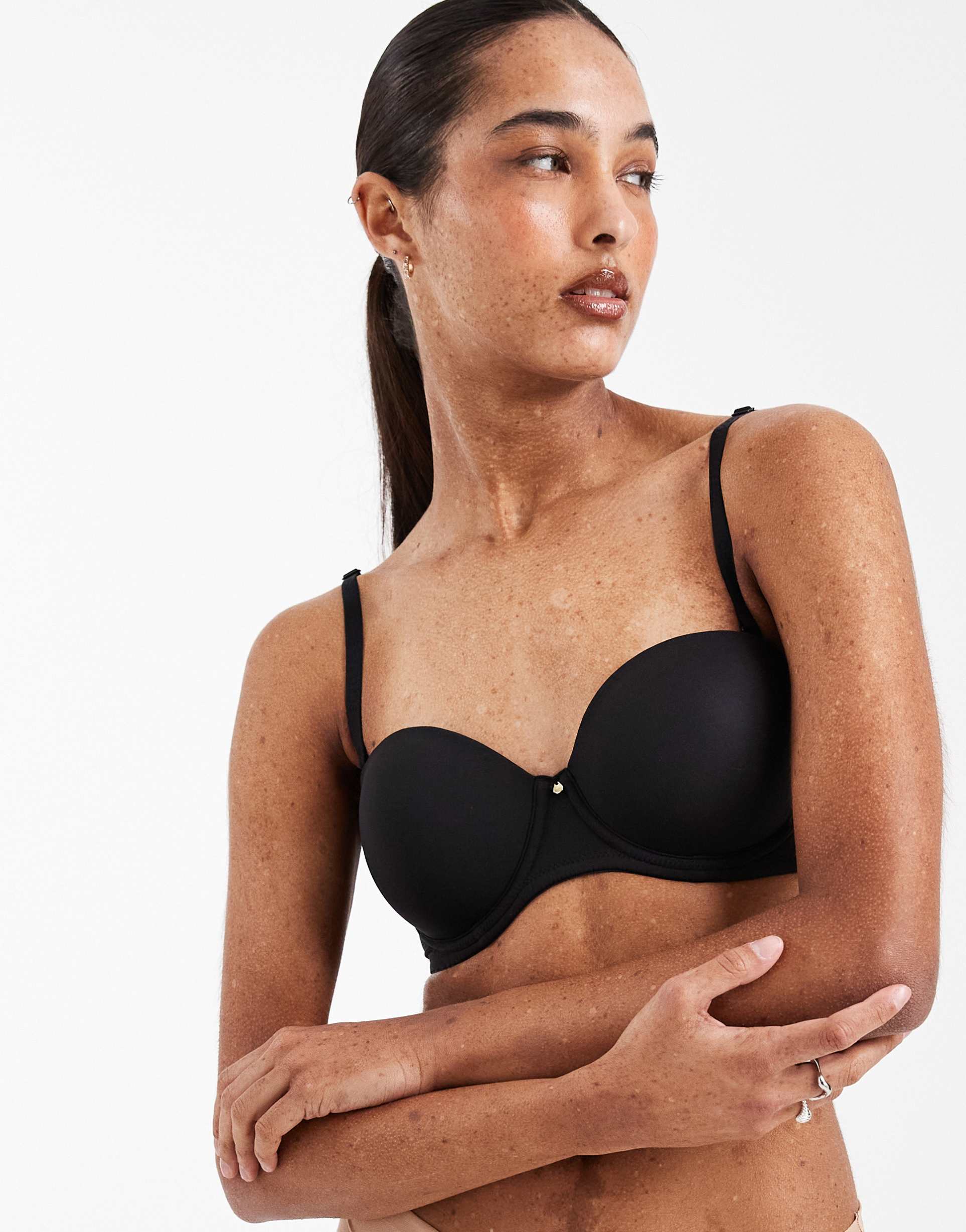 asos design molded multiway underwire bra in black