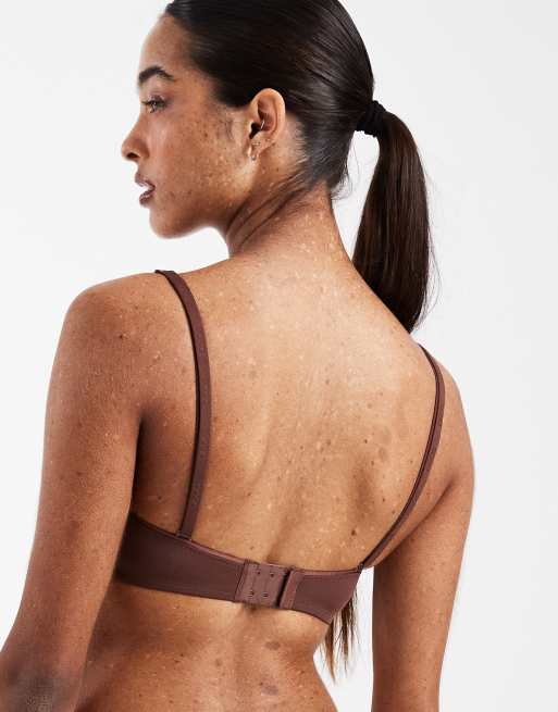 ASOS DESIGN molded multiway underwire bra in chocolate, 3 of 4