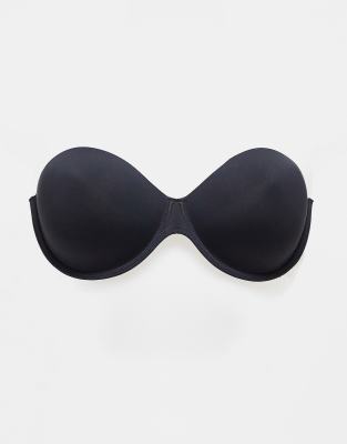 molded strapless backless bra with stick on wing in black