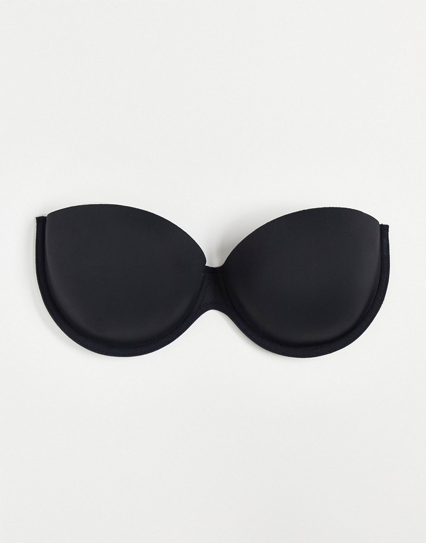 ASOS DESIGN molded strapless backless bra with stick on wing-Black