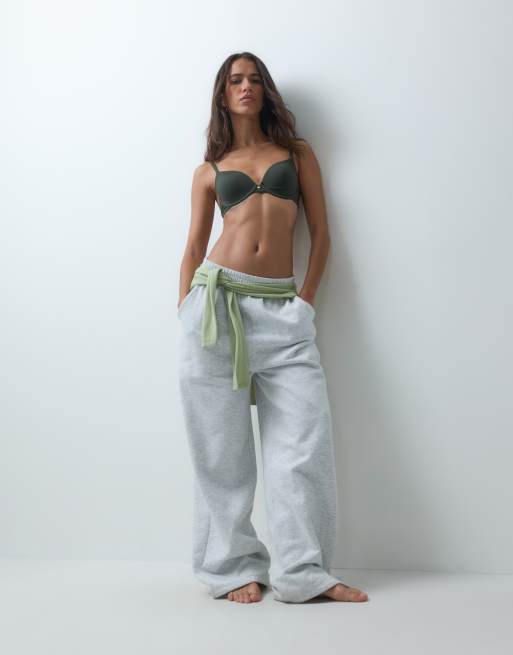 ASOS DESIGN molded T-shirt bra in forest green, 2 of 5