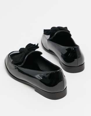 black bow shoes flat