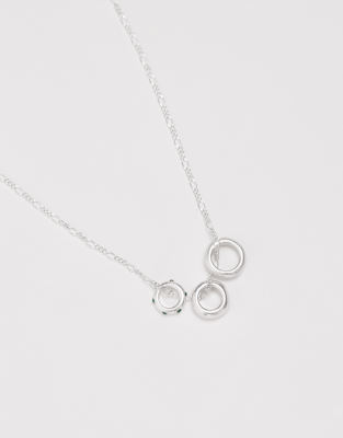 Asos Design Molten Ring Pendant Necklace In Metallic