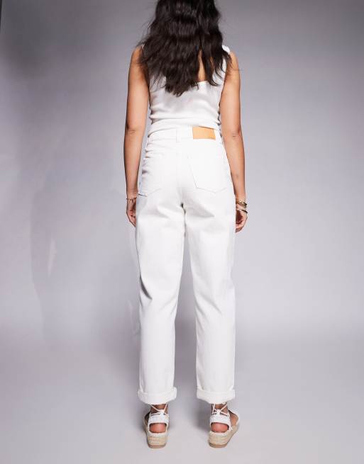 ASOS DESIGN - Mom jeans a vita alta vestibilità comoda bianchi, 2 di 5
