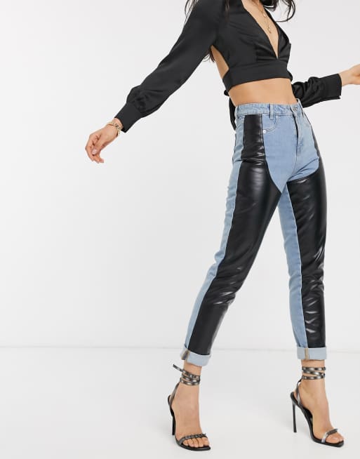 Leather jeans asos sale