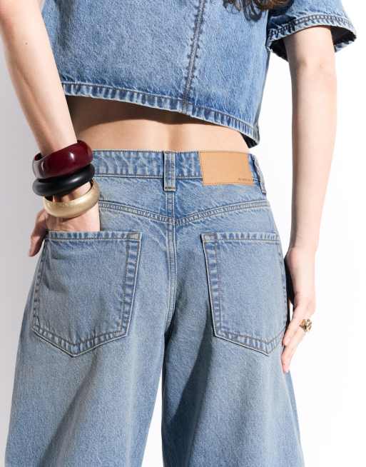 ASOS DESIGN Mom-Jeans mit umgeschlagenem Saum in mittlerer Waschung Blau, 5 von 5