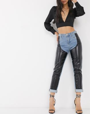 leather jeans asos