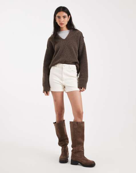 ASOS DESIGN - Mom shorts comodi in denim bianco - view 1