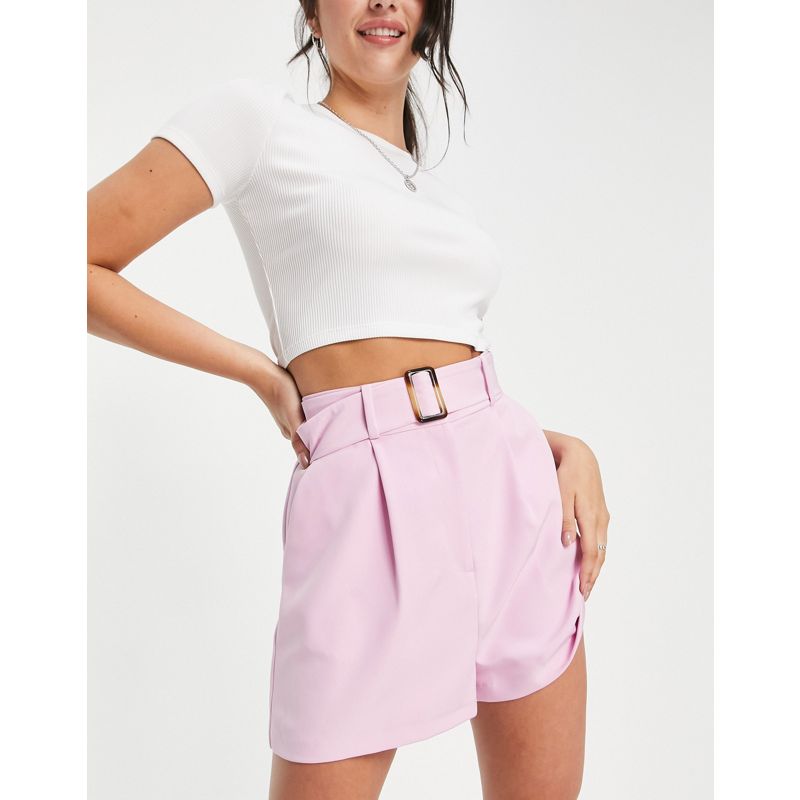 Donna Pantaloncini a vita alta DESIGN - Mom shorts rosa con cintura
