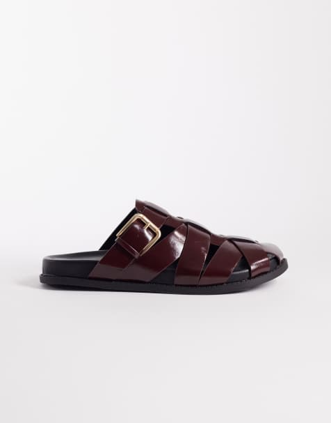 ASOS DESIGN - Momentum - Blommefarvede flade fletsandaler med mule-design - view 1