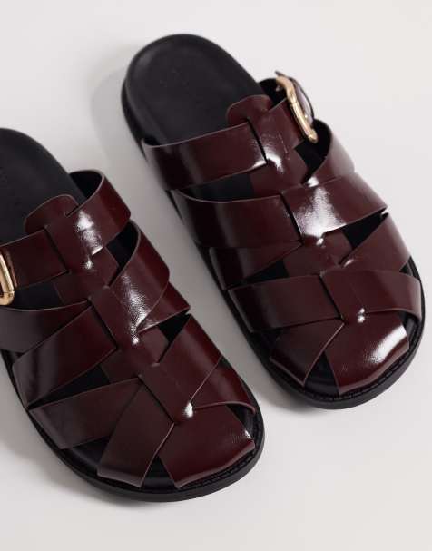 ASOS DESIGN – Momentum – Flache Pantoletten im Seemannsstil in Pflaume - view 1