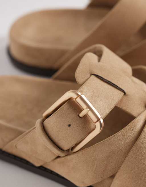 ASOS DESIGN - Momentum - Gyldenbrune flade fletsandaler med mule-design, 4 af 4