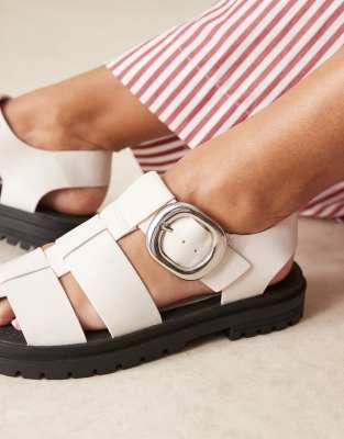 Asos Design Monarch Chunky Fisherman Sandals In White