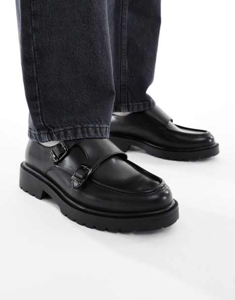 ASOS DESIGN – Monk-Schuhe in Schwarz mit Profilsohle - view 1