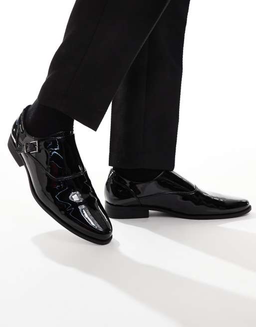 ASOS DESIGN Monk Schuhe in schwarzer Lackoptik ASOS