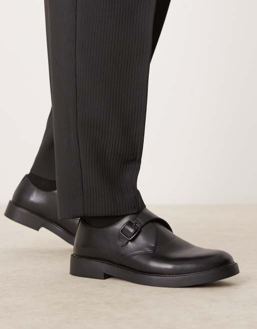 ASOS DESIGN monk shoes in black leather ASOS