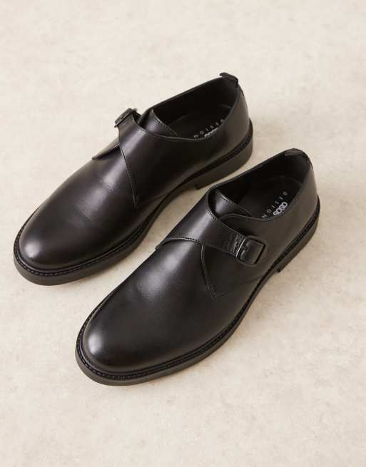 ASOS DESIGN monk shoes in black leather, 4 of 4