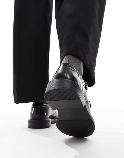 ASOS DESIGN monk shoes in black leather, 4 of 4