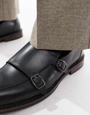 Asos Design Monk Shoes In Black
