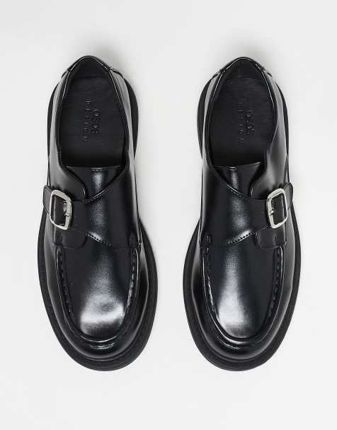 ASOS DESIGN monk shoes in black with chunky sole - view 1