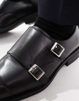 Asos Design Monk Shoes In Black