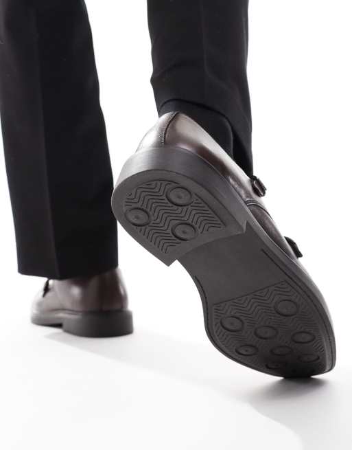 ASOS DESIGN monk shoes in brown leather, 4 of 4