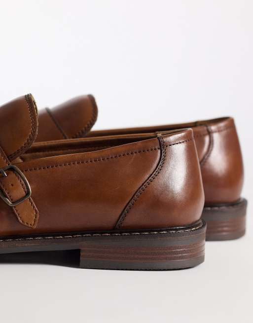 ASOS DESIGN monk shoes in tan leather, 3 of 4