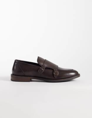 Monkschuhe aus braunem Leder-Brown Brown 44.5