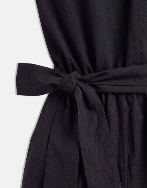 ASOS DESIGN - mono corto de manga corta con cuello alto en negro, 7 de 8