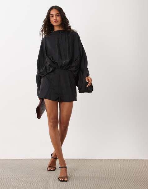 ASOS DESIGN mono de manga murciélago en negro - view 1