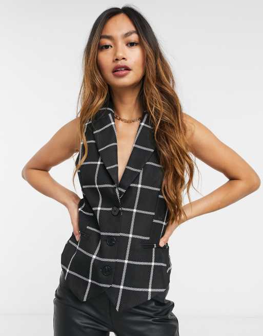 ASOS DESIGN mono grid check 3-piece suit, 3 of 4