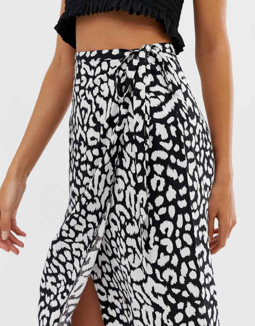 Leopard wrap 2025 skirt asos