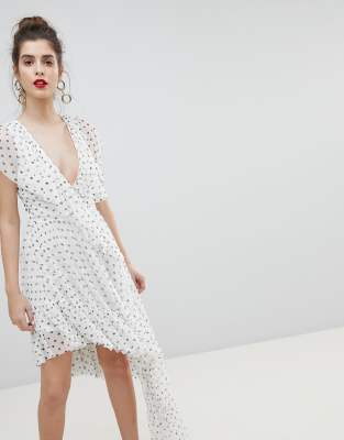 asos design polka dot dress