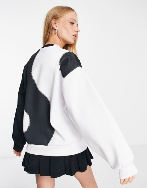 ASOS DESIGN half zip scuba sweatshirt in black