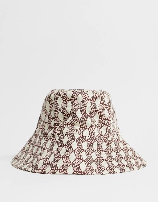 ASOS DESIGN bucket hat in monogram print