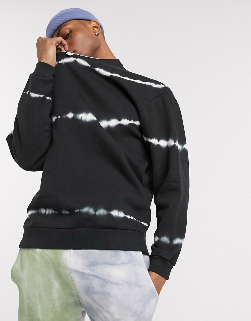ASOS DESIGN – Monokrom sweatshirt i oversize-Svart