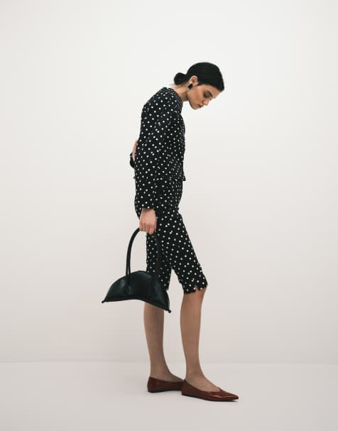 ASOS DESIGN - Monokrome skræddersyede capri-bukser med prikker - view 1
