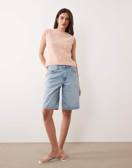 ASOS DESIGN – Monokromt, stickat linne med prickigt mönster, 2 av 4