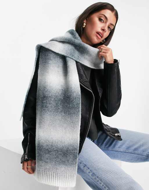ASOS DESIGN - Monokromt tørklæde i uldblanding