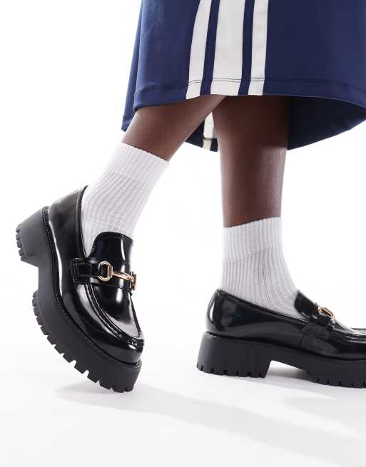 pels Summen Fearless ASOS DESIGN Monster chunky loafers in black | ASOS