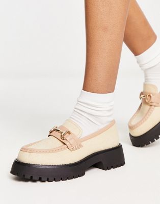 ASOS DESIGN Monster chunky loafers in natural fabrication