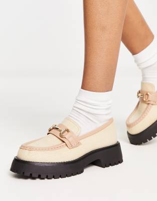Asos Design Monster Chunky Loafers In Natural Fabrication-neutral