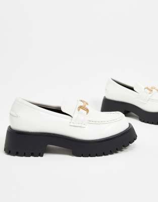 chunky white loafers