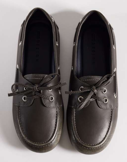 ASOS DESIGN - Montague - Sorte polerede sejlersko, 3 af 4