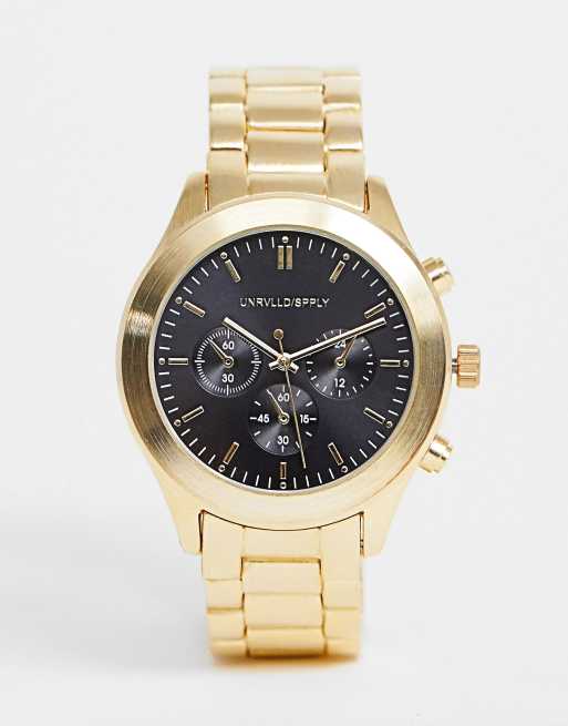 ASOS DESIGN Montre bracelet avec cadran noir Dor ASOS