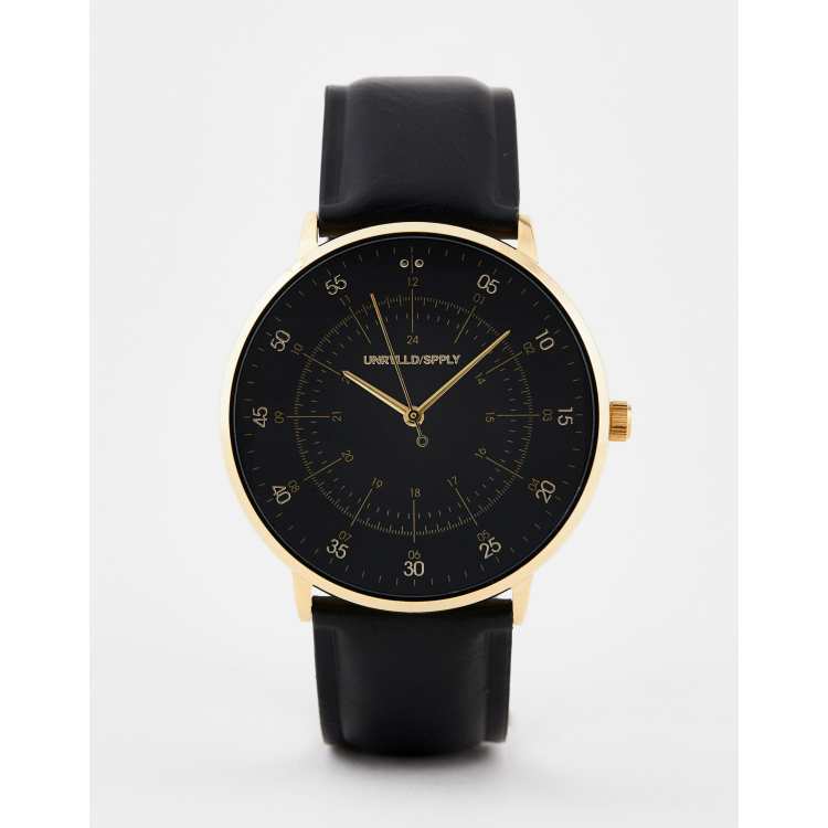 ASOS DESIGN Montre classique avec d tails dor s et bracelet en